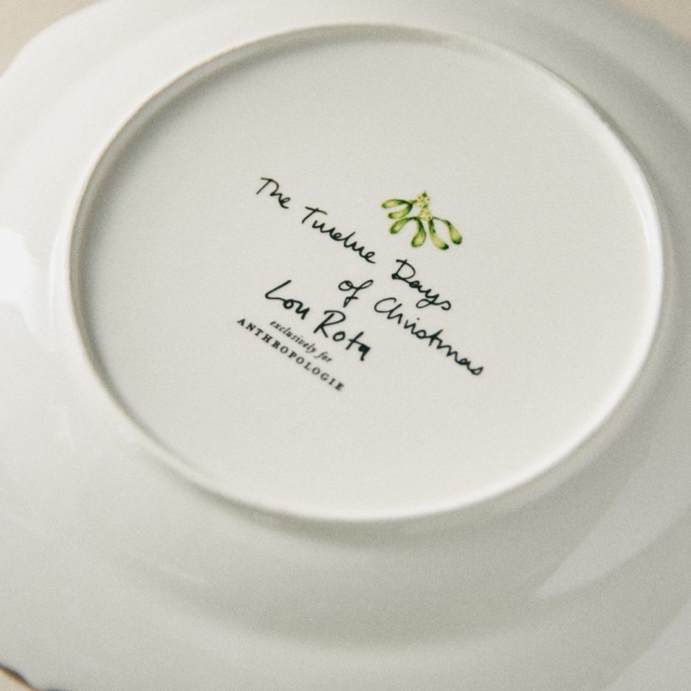 NIB Lou Rota Twelve Days of Christmas 8 Maids A-milking Dessert Plate - Picture 5 of 9
